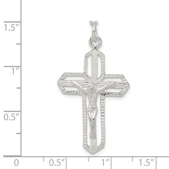 Million Charms 925 Sterling Silver Crucifix Necklace Charm Pendant - Picture 3 of 4